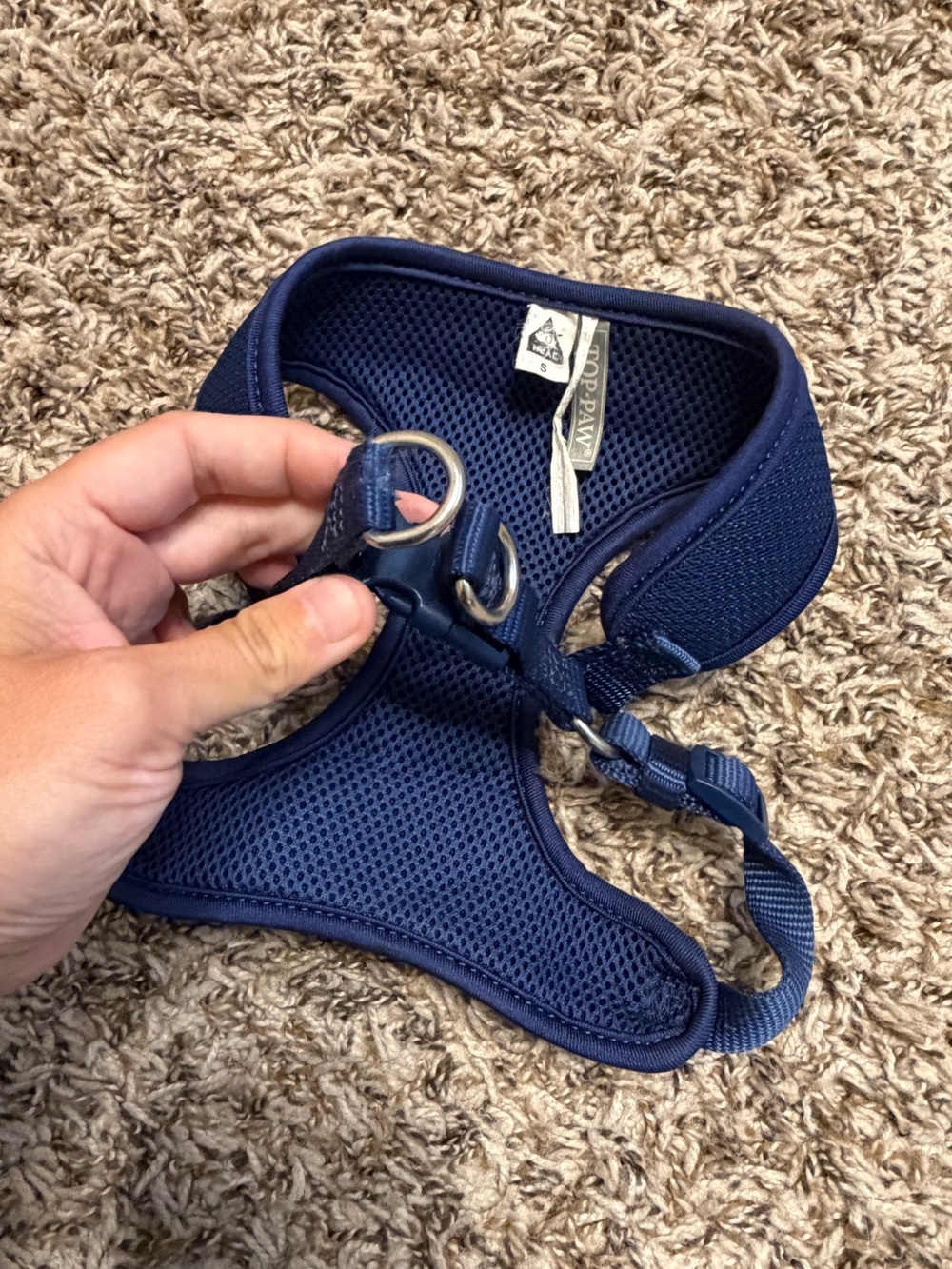 Top Paw Dog Harness - Navy Blue Breathable Mesh - Small